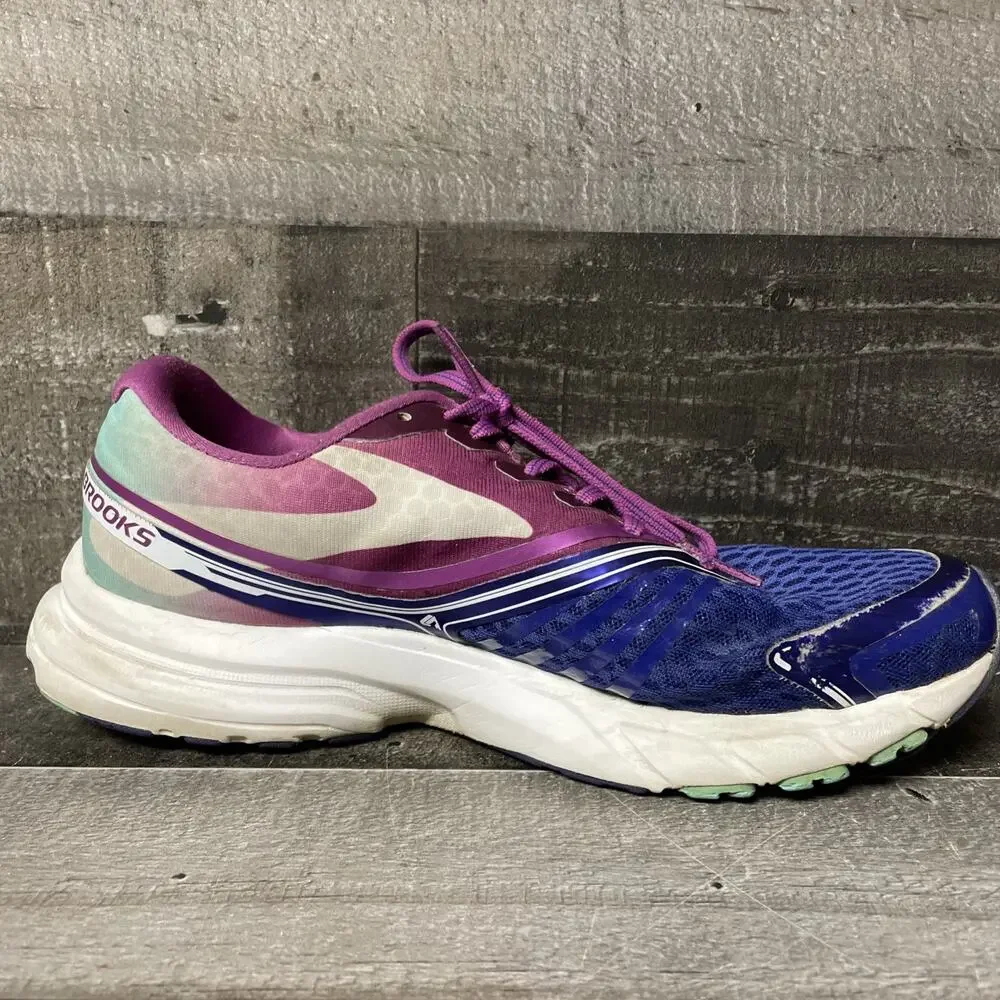 Brooks Launch 9 Lightweight Breathable Running Shoe Blue/Purple/White Womens 9